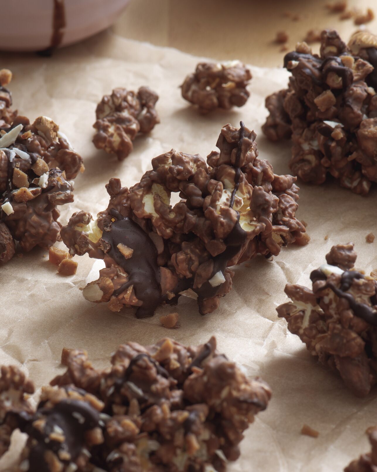 Toffee Almond Chocolate Popcorn